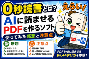 0秒読書とは？AIに読ませるPDFを作るソフトを使ってみた感想と注意点