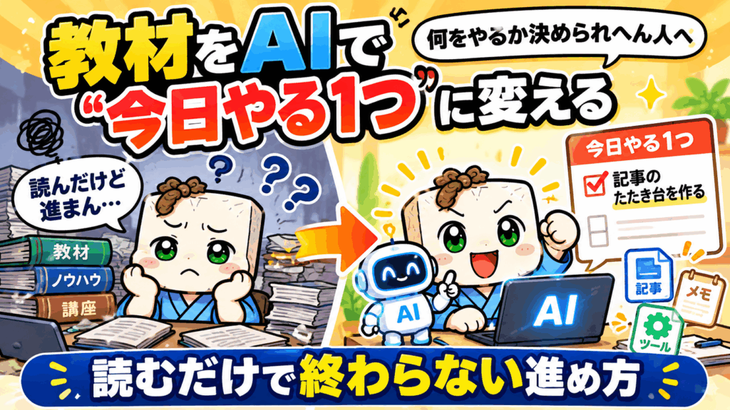 買った教材が溜まりにたまっている人へ【AI CONTENTS FACTORY】
